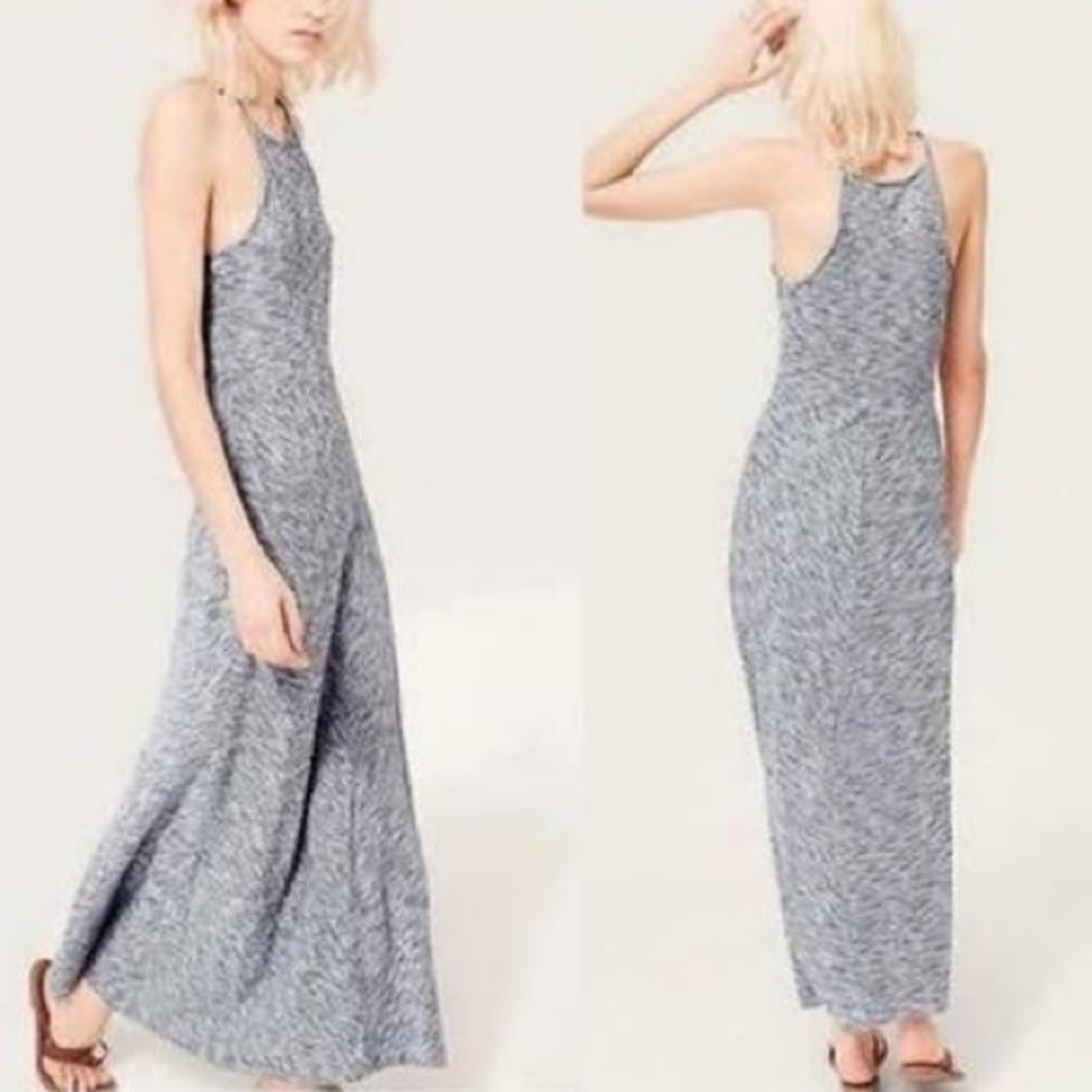 Lou & Grey chevron black maxi dress size small